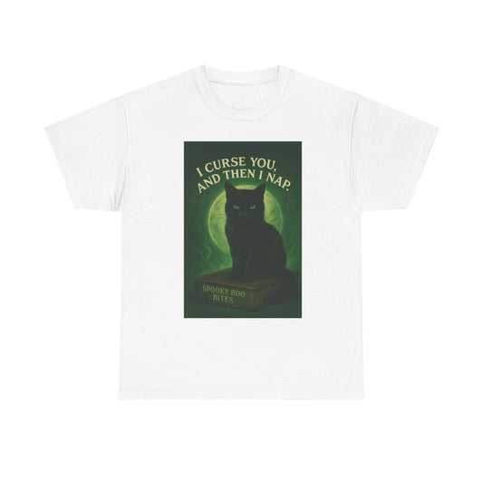 Spooky Cat T-Shirt, Whimsical Pet Lover Wear, Halloween Gift, Cat Mom Tee, Fun Nap Themed Shirt